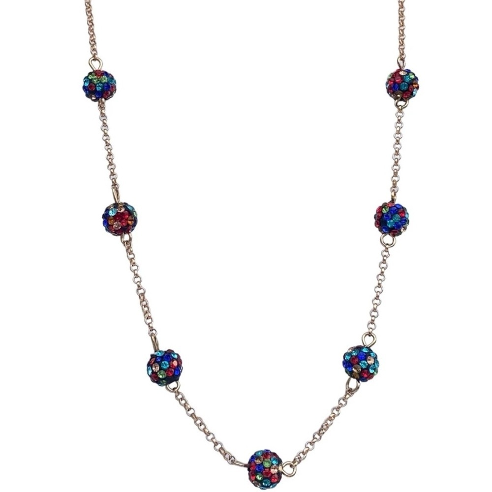 Liz Claiborne Silver Blue Crystal Necklace - Picture 4 of 4